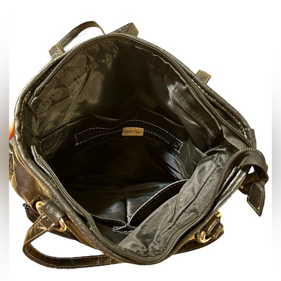 MultiSac Faux Embossed Leather Black Purse Shoulder Bag - Picture 5 of 5